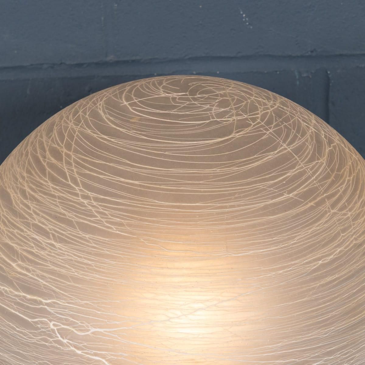 Vintage 20thc Italian Hand Blown Frosted Glass Globe Table Lamp, Murano photo 895.0