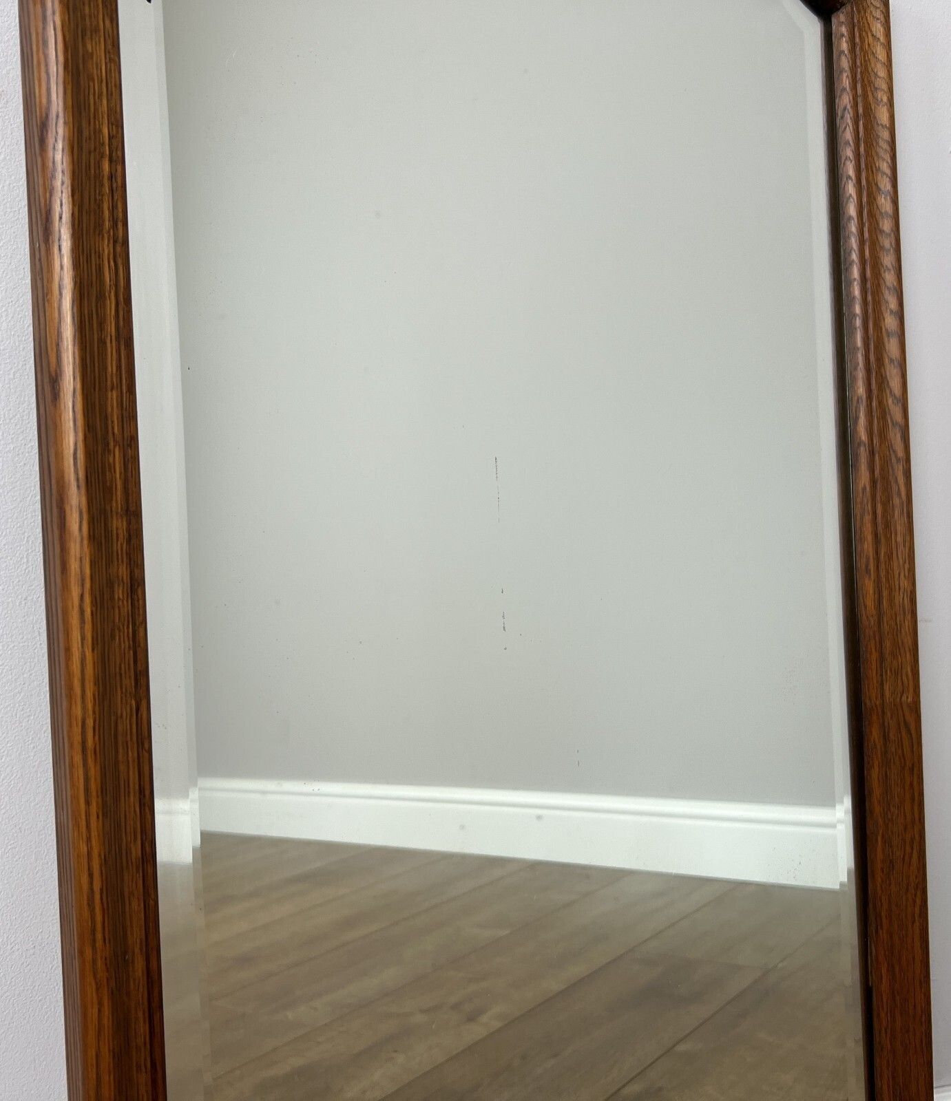 Mirror Vintage French Style Oak Wall Mirror Polished Decorative Framed Lot 6150 photo Home Decor