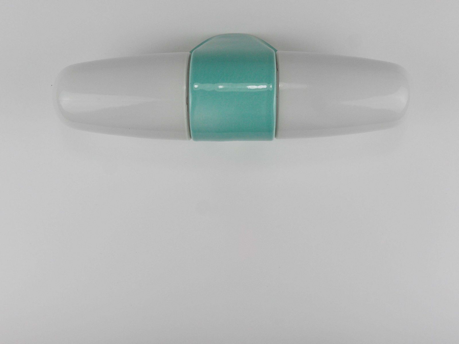 1101.0 Wilhelm Wagenfeld Bauhaus Turquoise Double Sconce Wall Light, Germany, 1950s photo