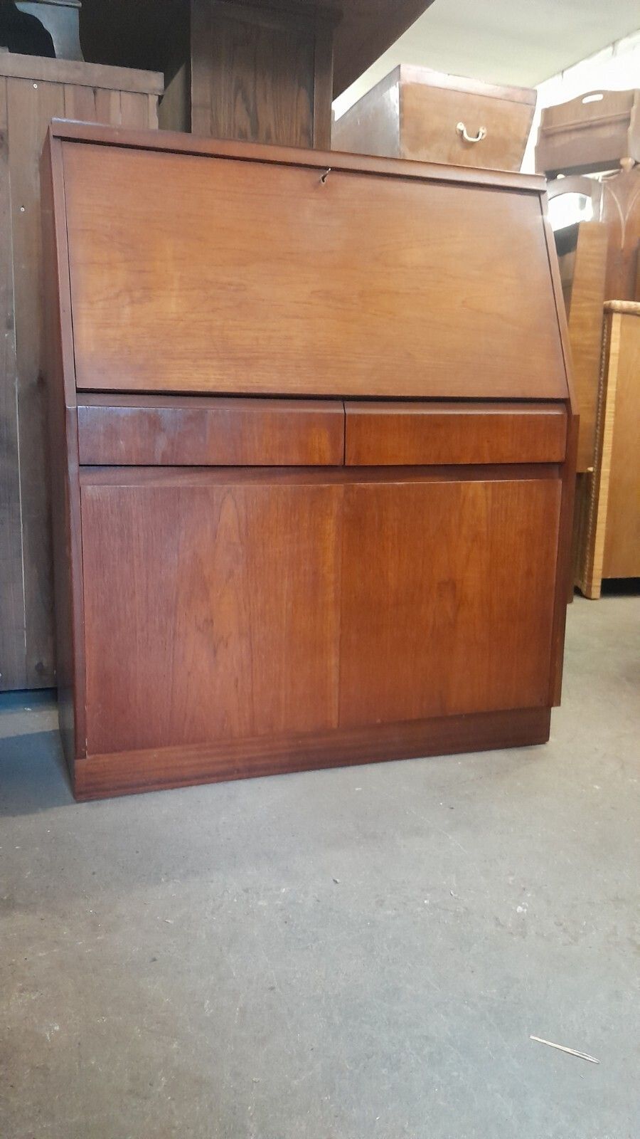 Mid Century Teak Bureau By Remploy, With 2 Drawers And 2 Doors photo vinterior