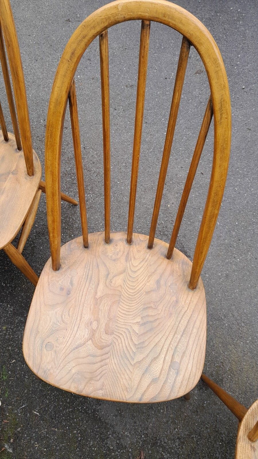 Vintage Ercol Quaker Spindleback Dining Chairs (Set Of 4) Light Oak Colour photo buy