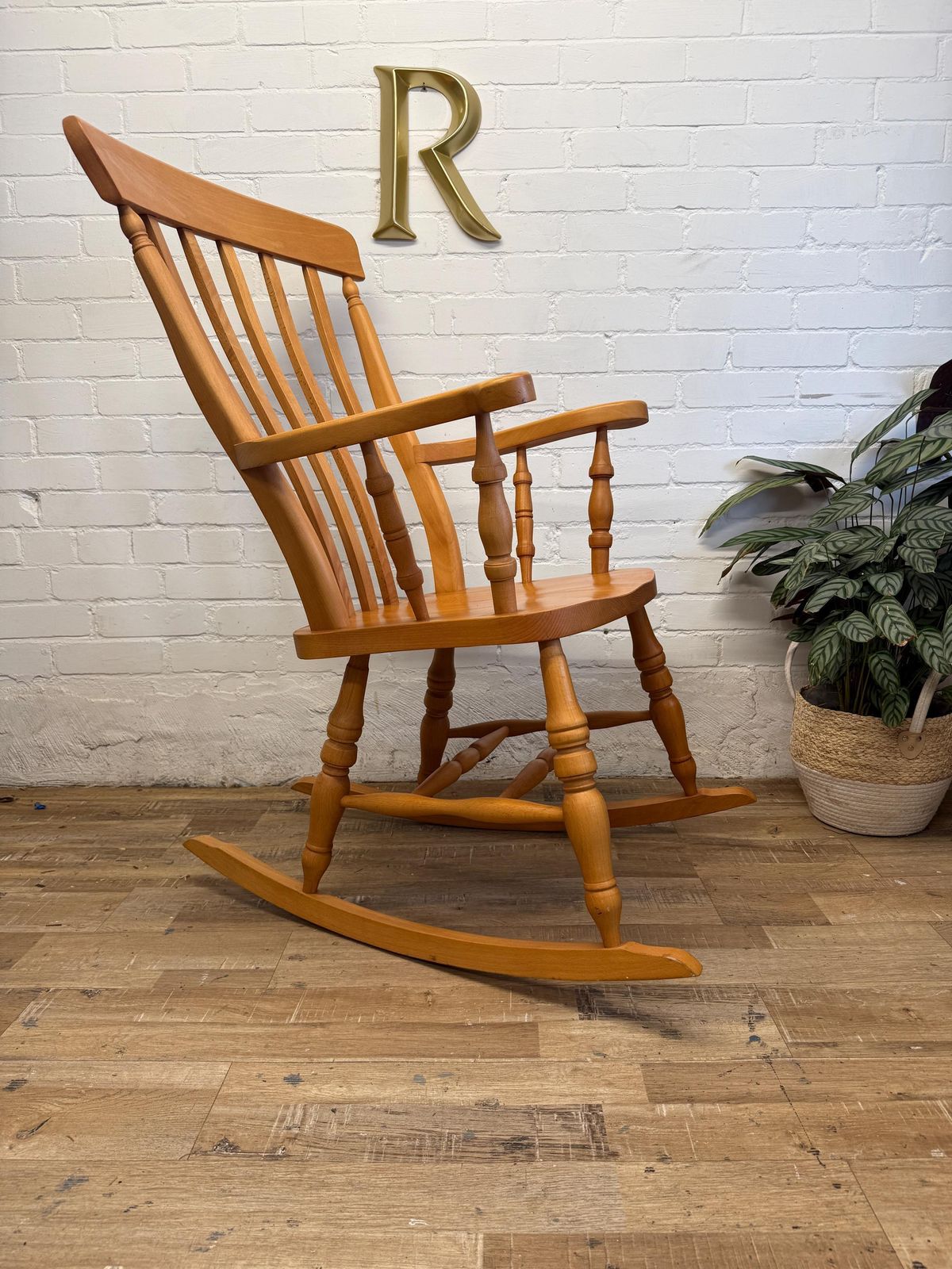 Vintage Cpw Furniture Windsor Rocking Chair – Solid Beech – Made In England. photo vinterior