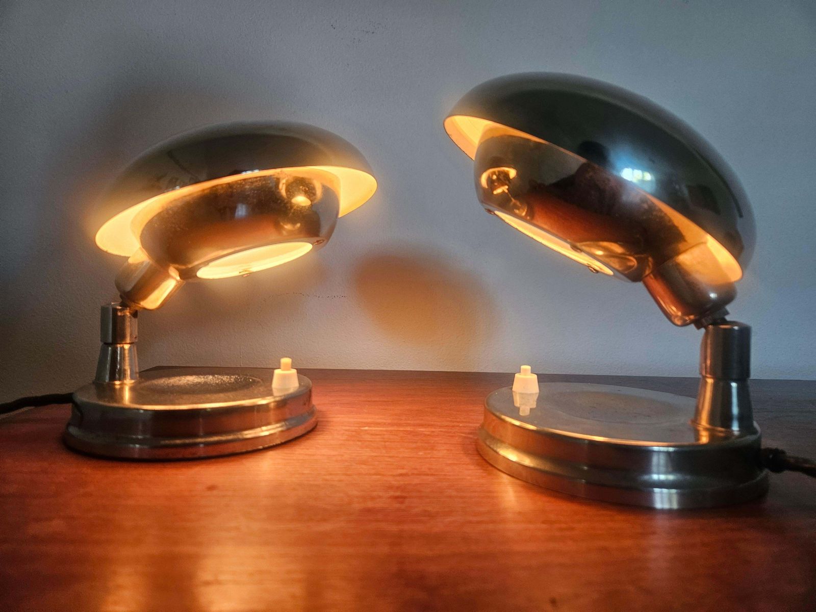 photo buy Paire de lampes de table Bauhaus chromées très rares, Art déco, Franta Anyz, années 1930