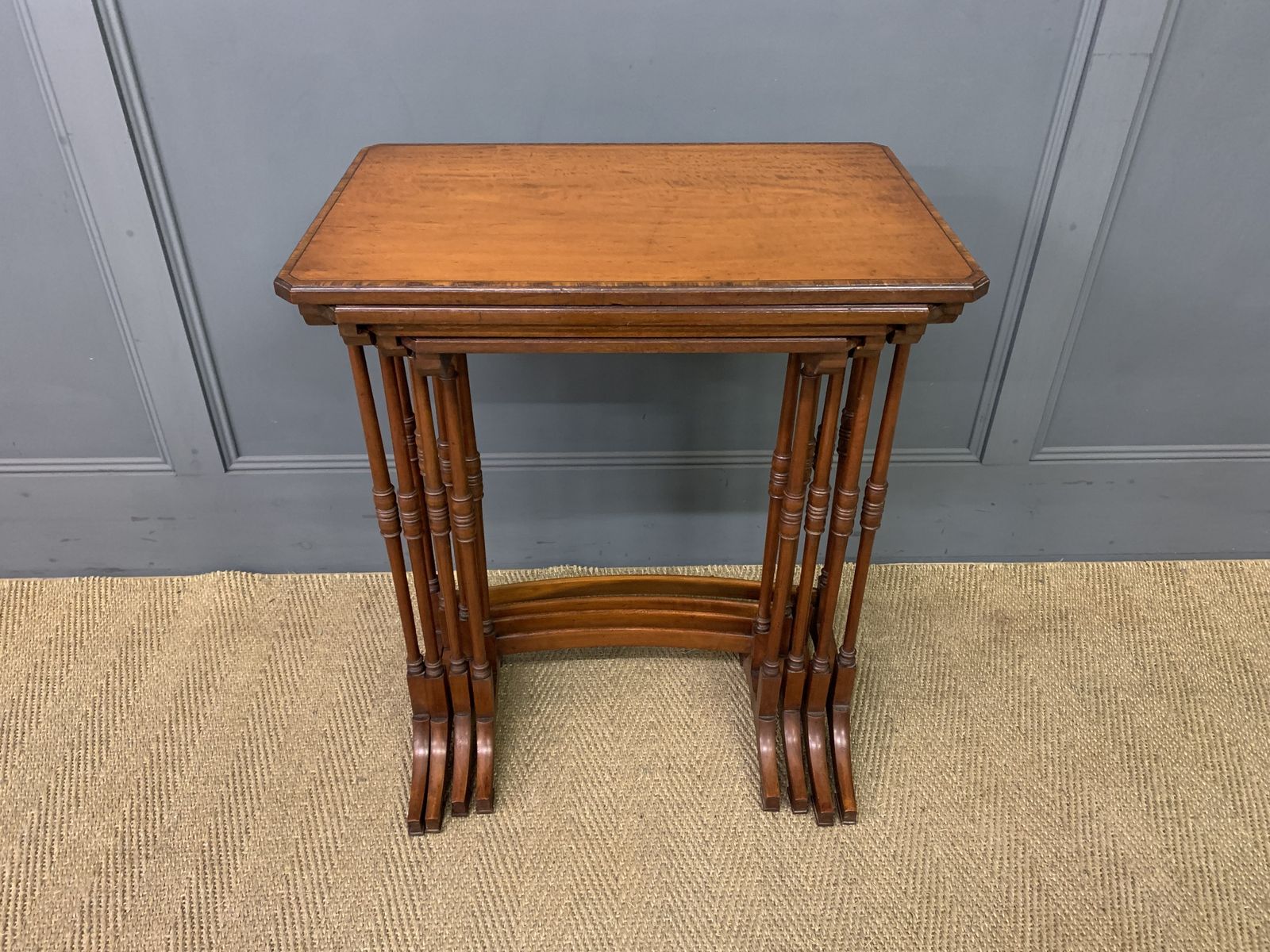 Inlaid Satinwood Nest Of 4 Tables photo furniture