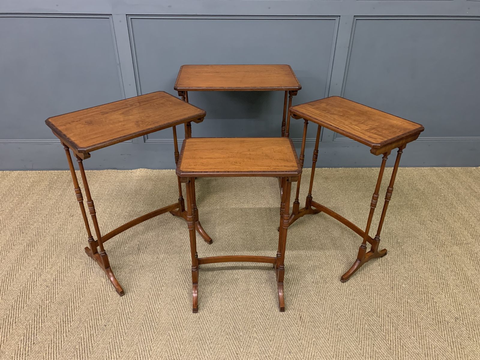 photo vinterior Inlaid Satinwood Nest Of 4 Tables