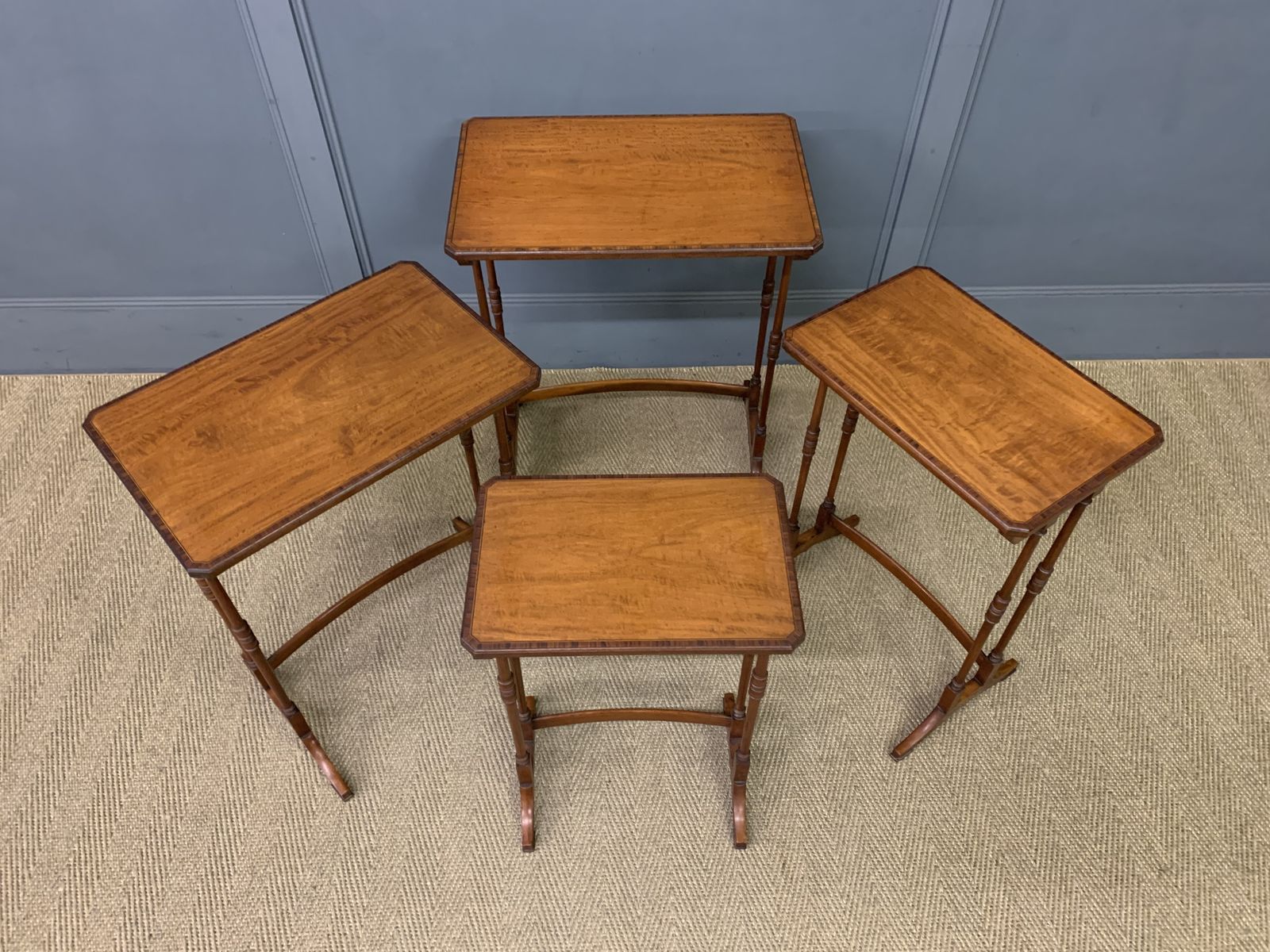photo buy Inlaid Satinwood Nest Of 4 Tables