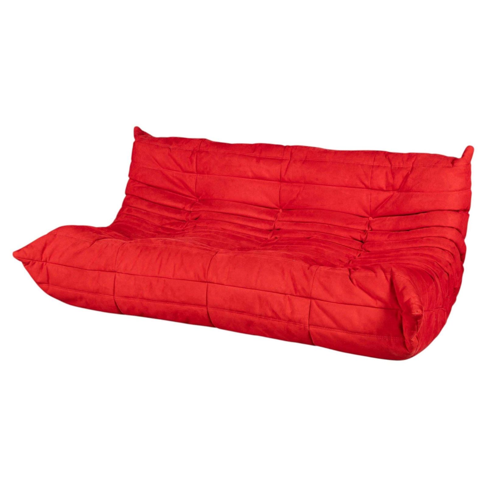 A 21st Century Red "Togo" Three Seater Sofa By Michel Ducaroy For Ligne Roset
