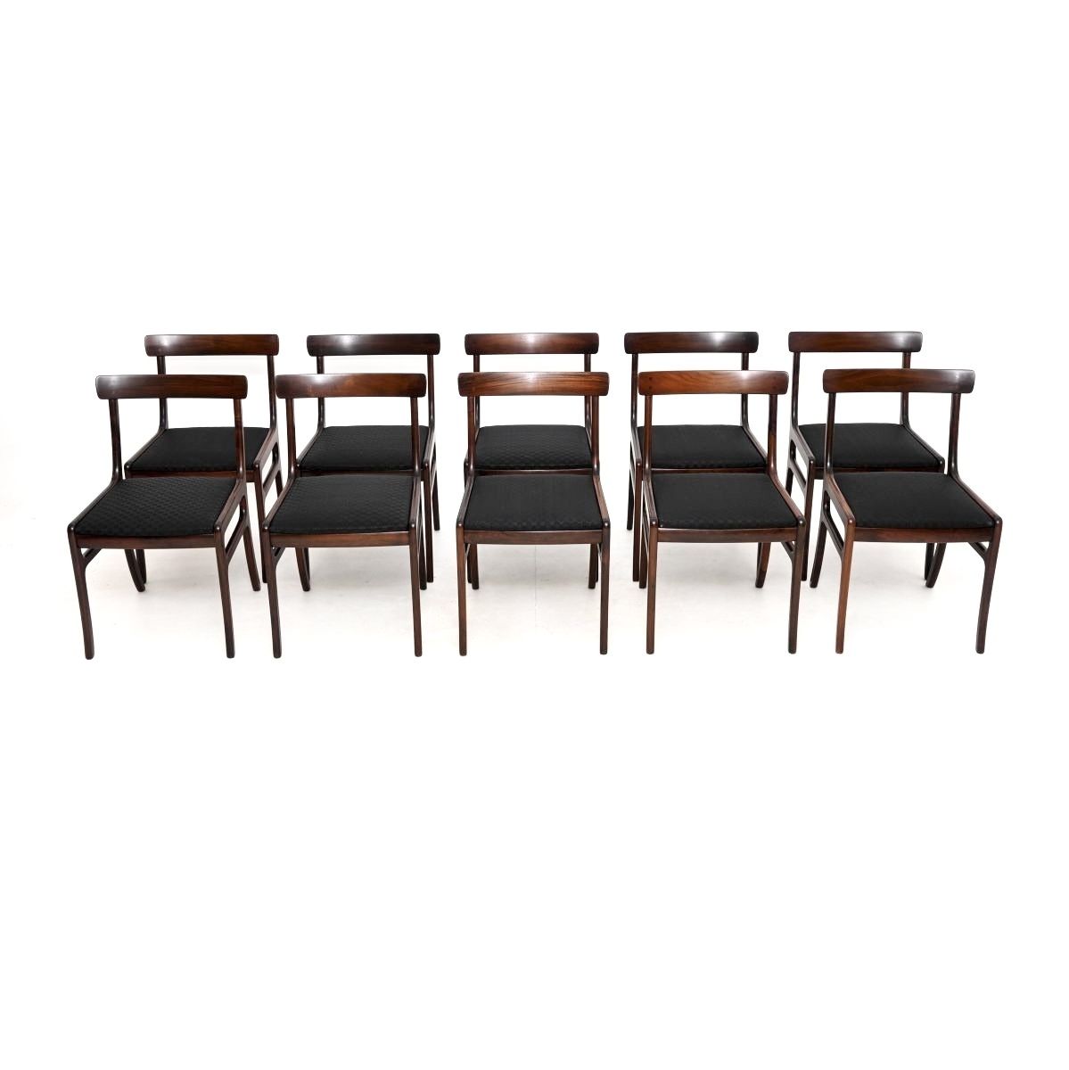 Set Of Ten Vintage Danish Rosewood Dining Chairs By Ole Wanscher. photo for sale
