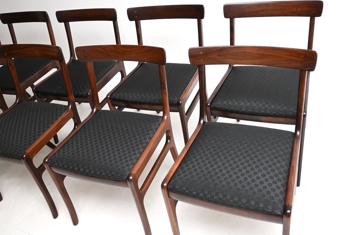 Set Of Ten Vintage Danish Rosewood Dining Chairs By Ole Wanscher. photo vintage