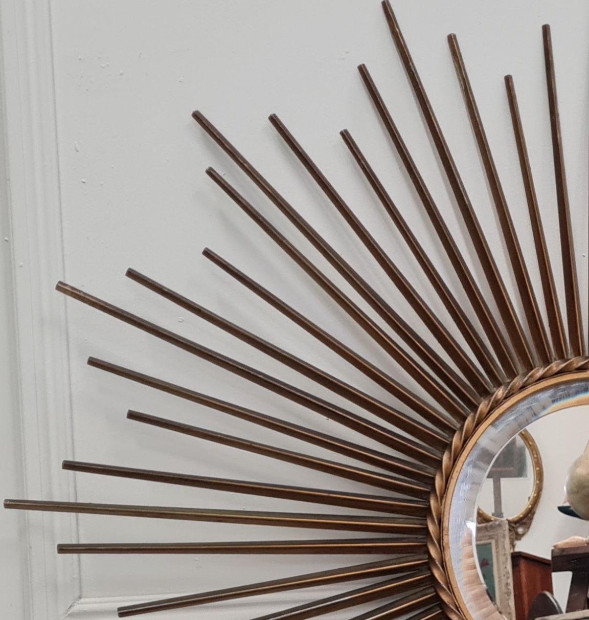 Vintage Mid Century French Sunburst Mirror. Free Del Eng/Wales photo furniture