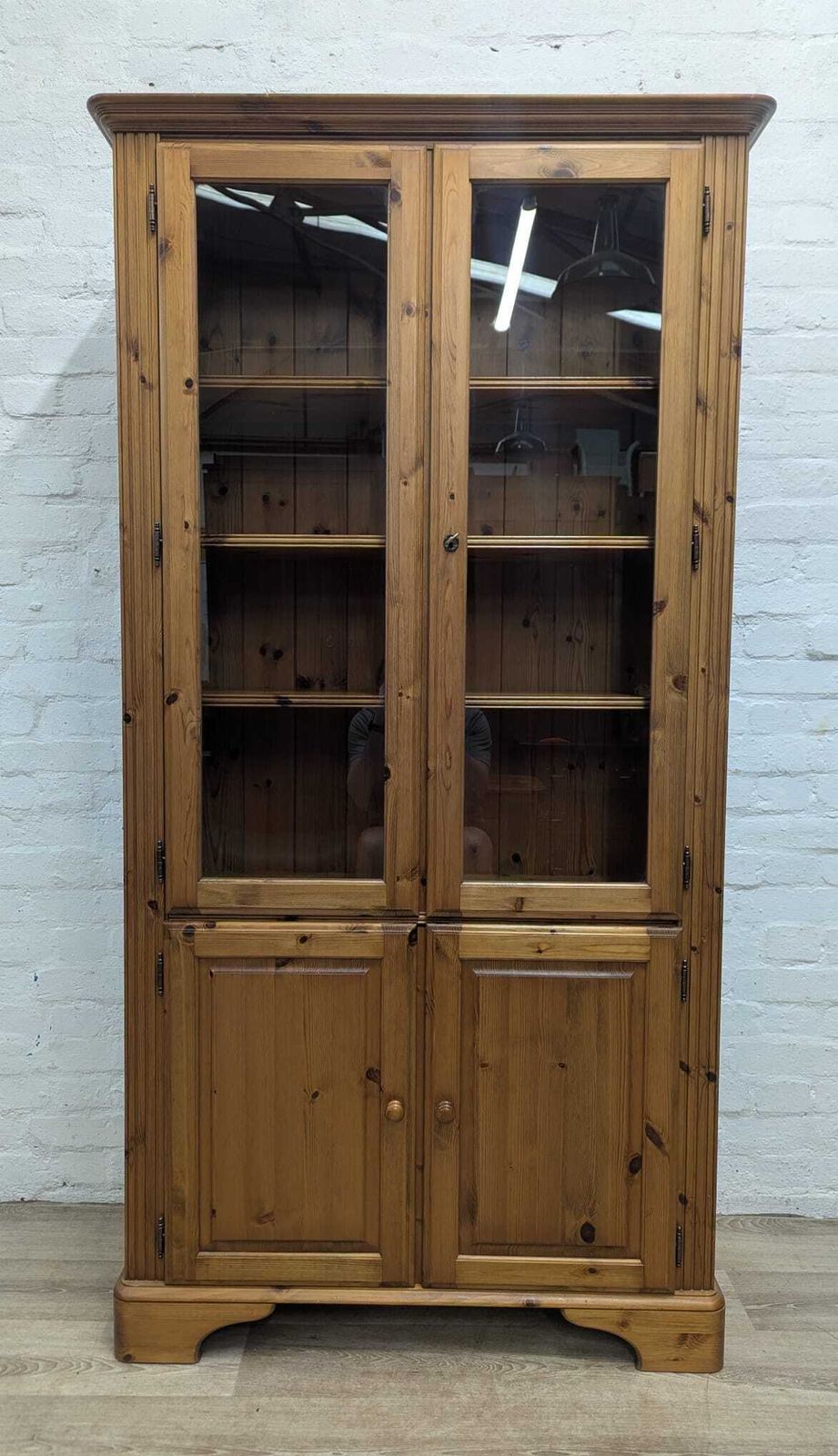 Contemporary Pine Glazed Bookcase Unit By Ducal photo furniture