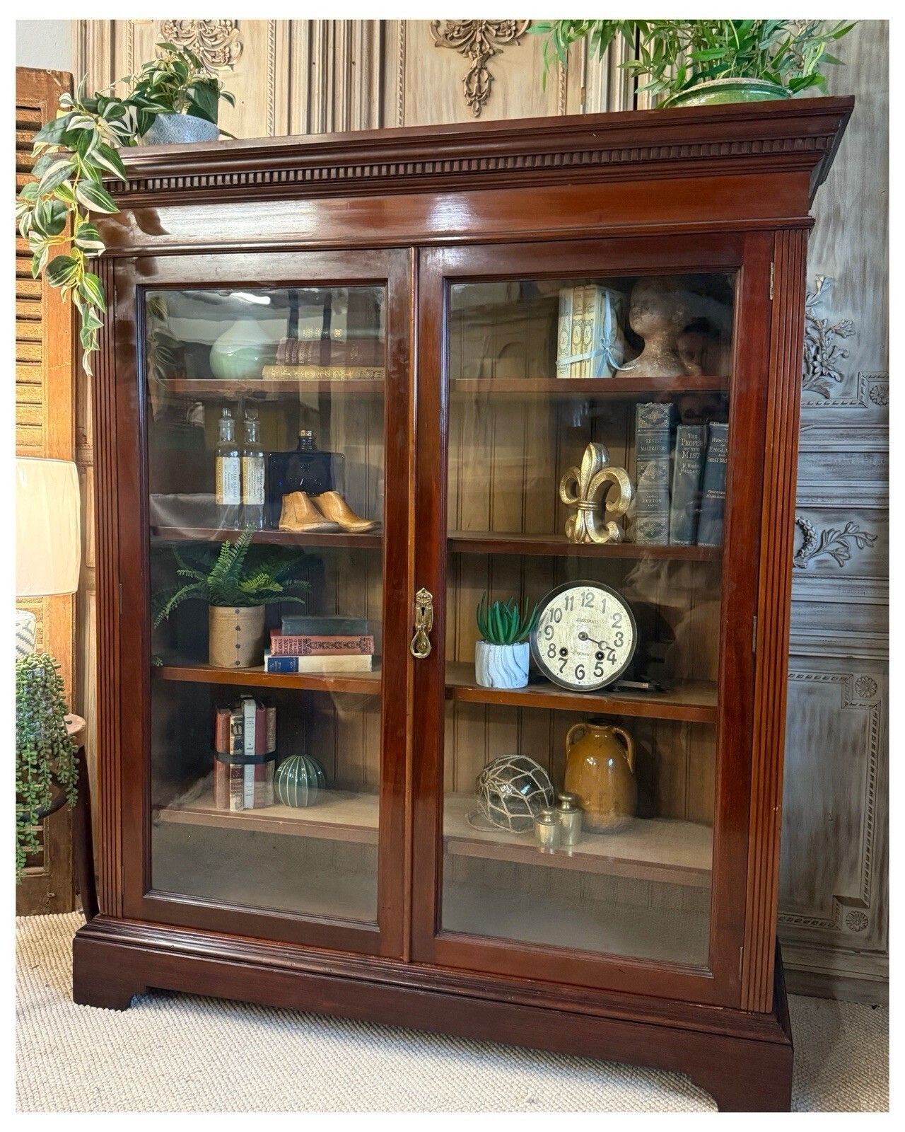 Victorian Glazed Mahogany Bookcase With Adjustable Shelves