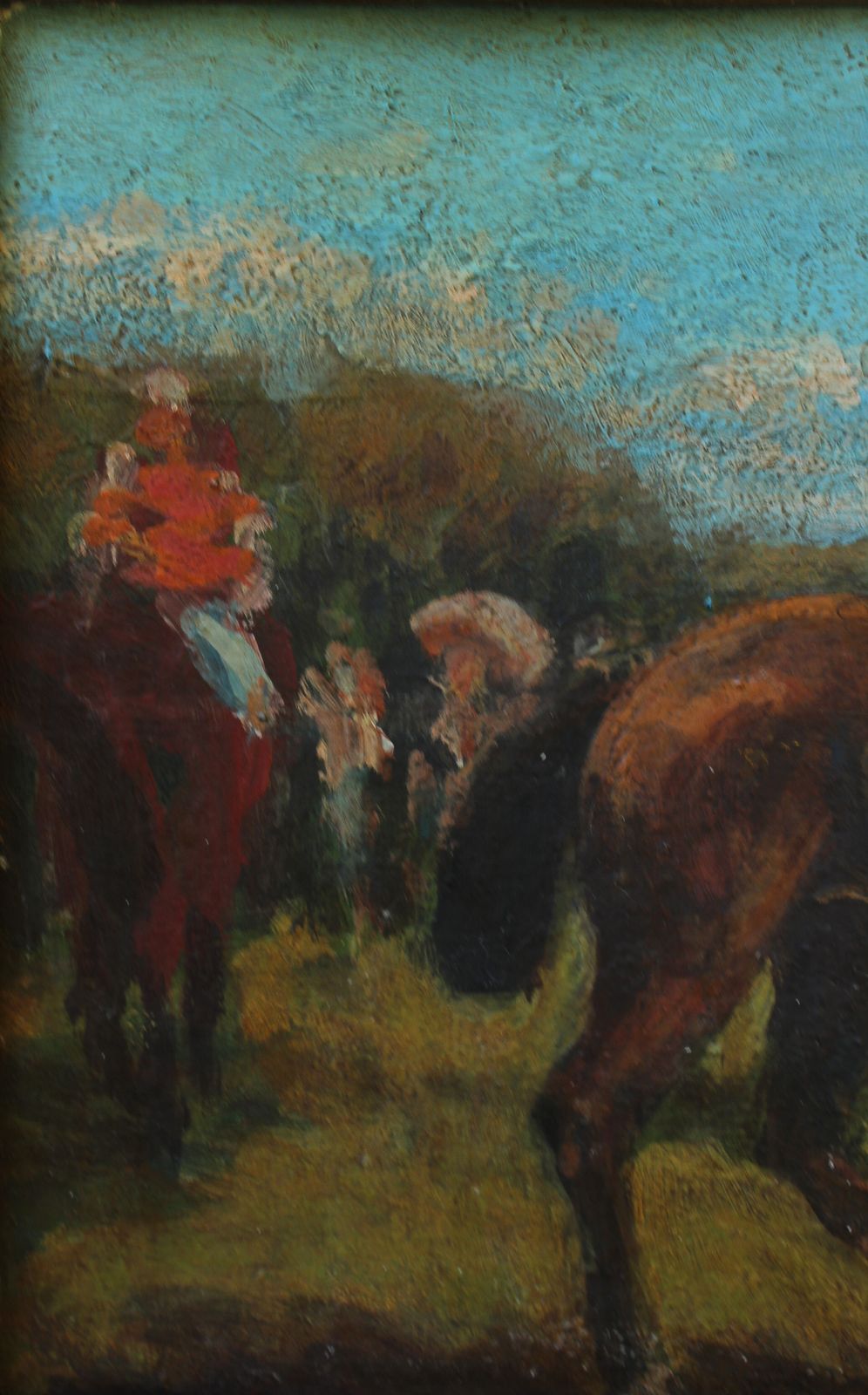 Antique Race Horse Study Oil On Artist Board Manner Of Alfred Munnings photo vintage