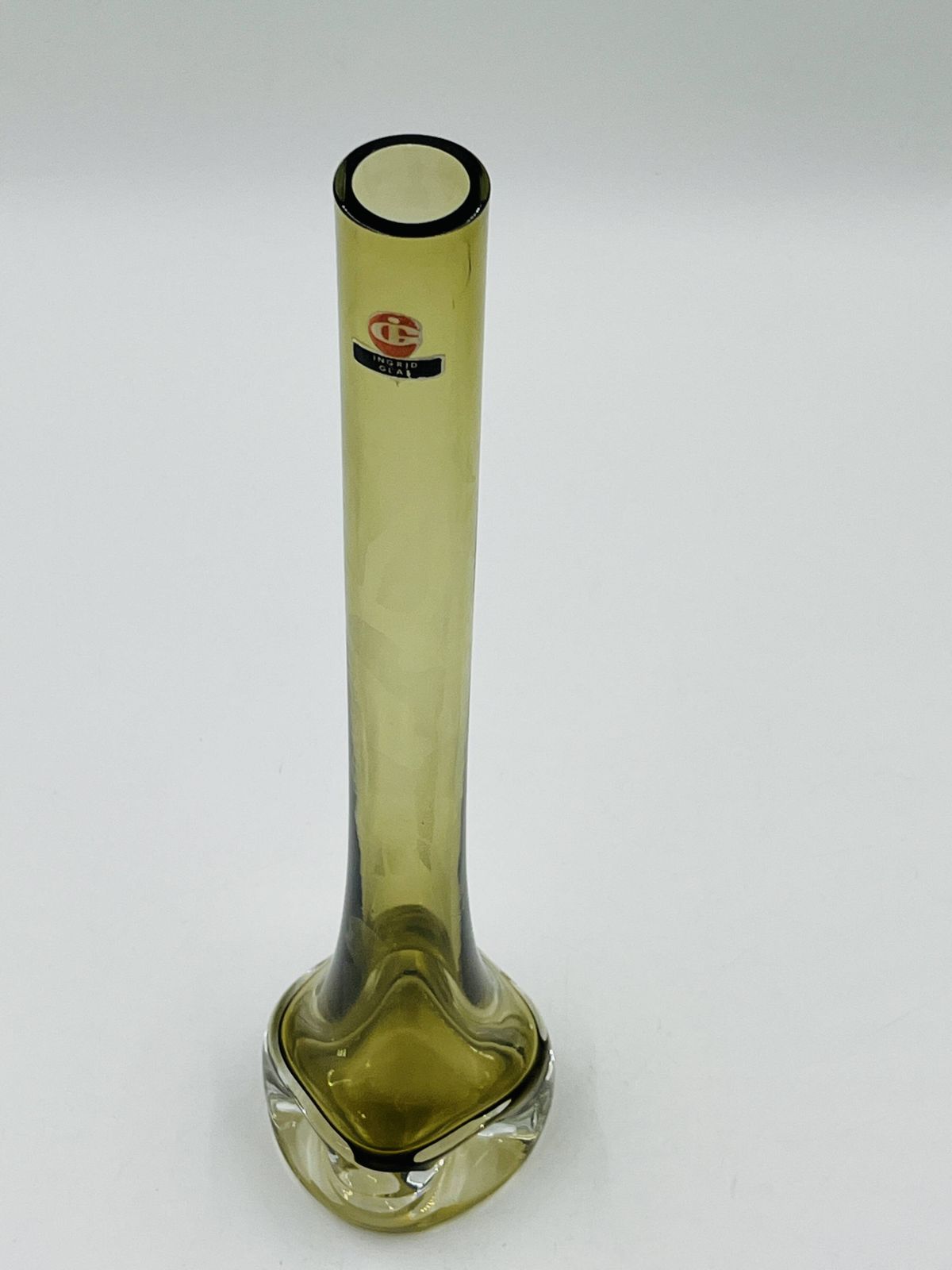 Soliflore Ingrid Glas Design Kurt Wokan Olijfgroen photo vintage