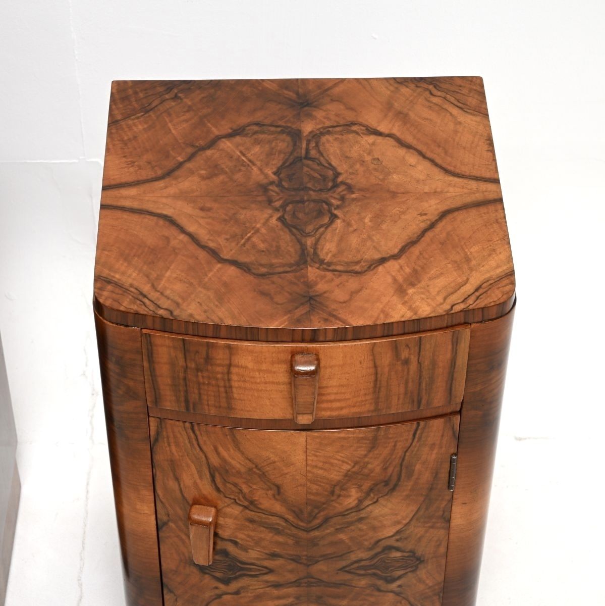Pair Of Art Deco Walnut Bedside Cabinets. photo vintage