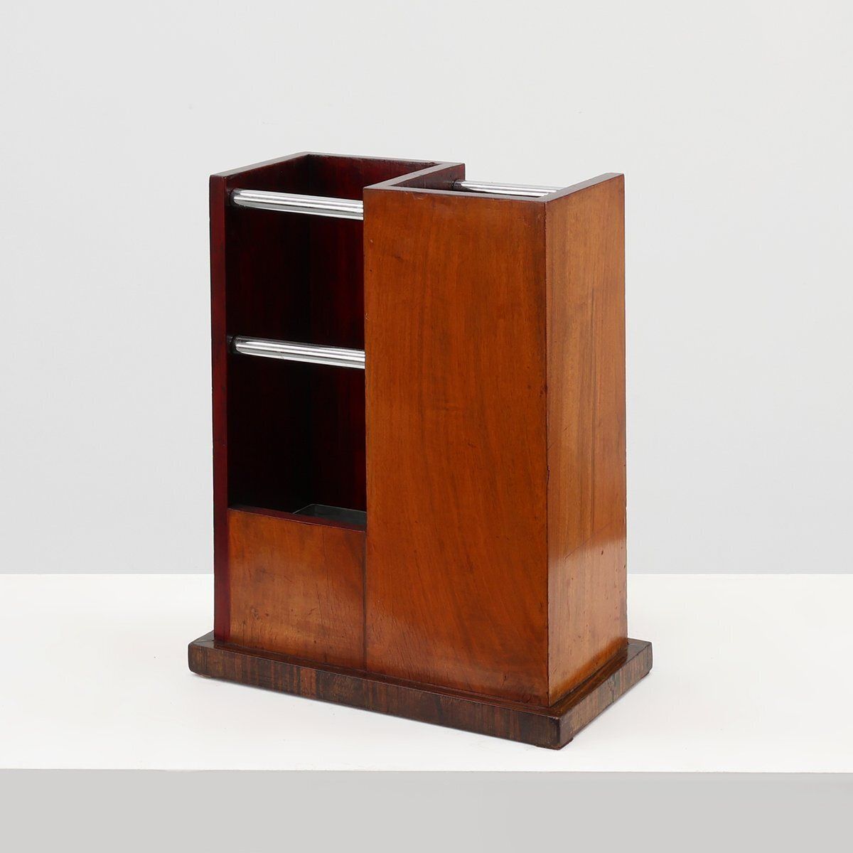 Art Deco Early Umbrella Stand In Wood And Metal, France, 1910s