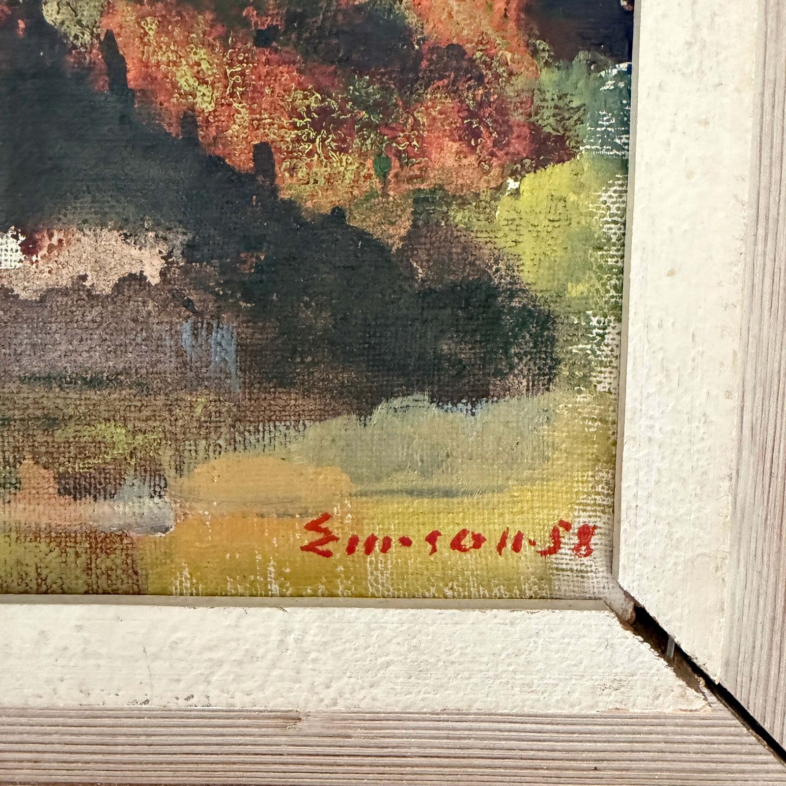 Midsummer Sky, 1958. Vintage Zweeds olieverfschilderij van Erik Emanuelsson. photo Kunst