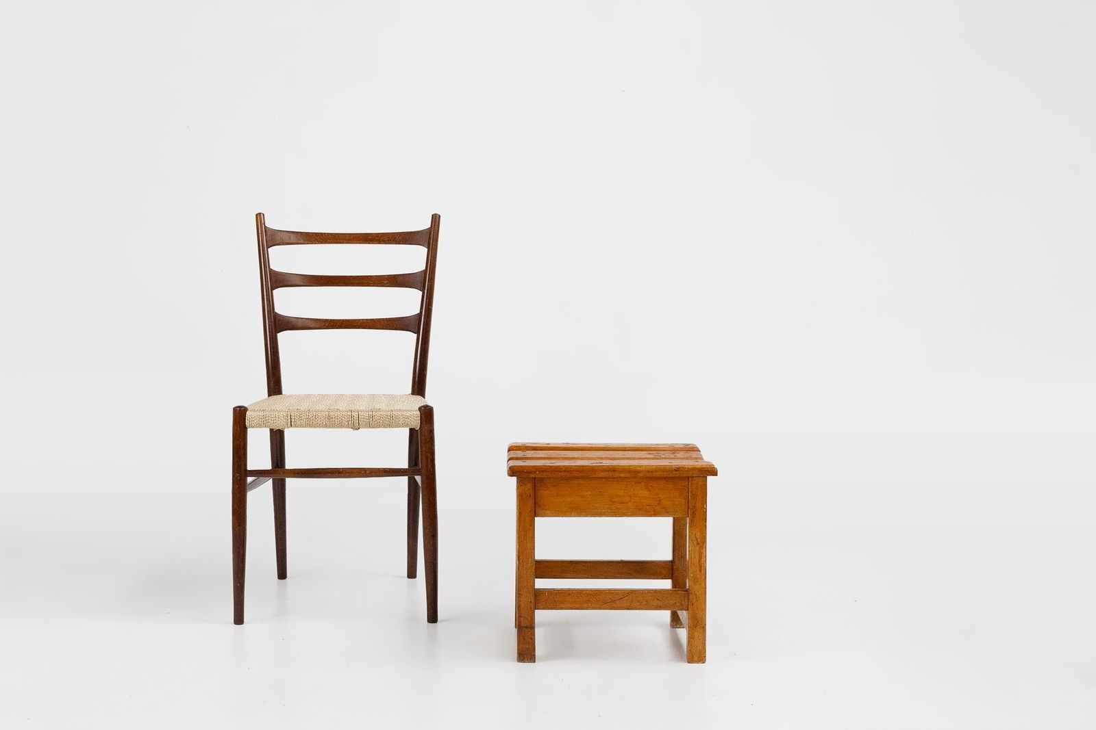 Industrial Brutalist Wooden Stool, Belgium, 1920s photo furniture
