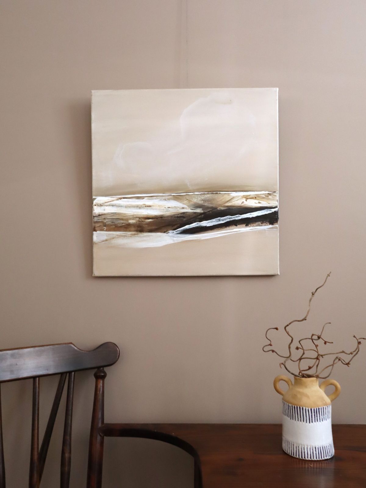 Drift Of Light, olieverf op doek, midden 20e eeuw photo furniture