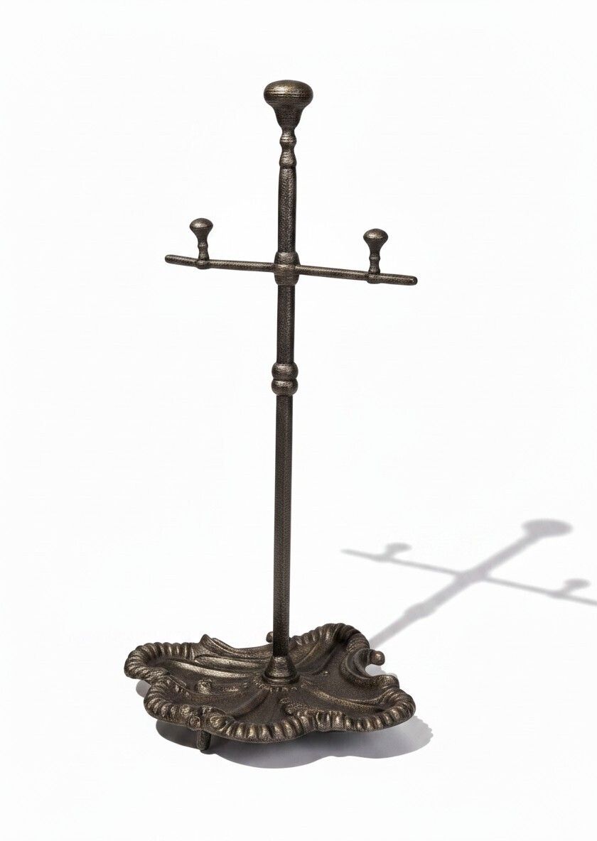 Victorian Cast Iron Fireside Stick Stand With Naturalistic Bird Motif