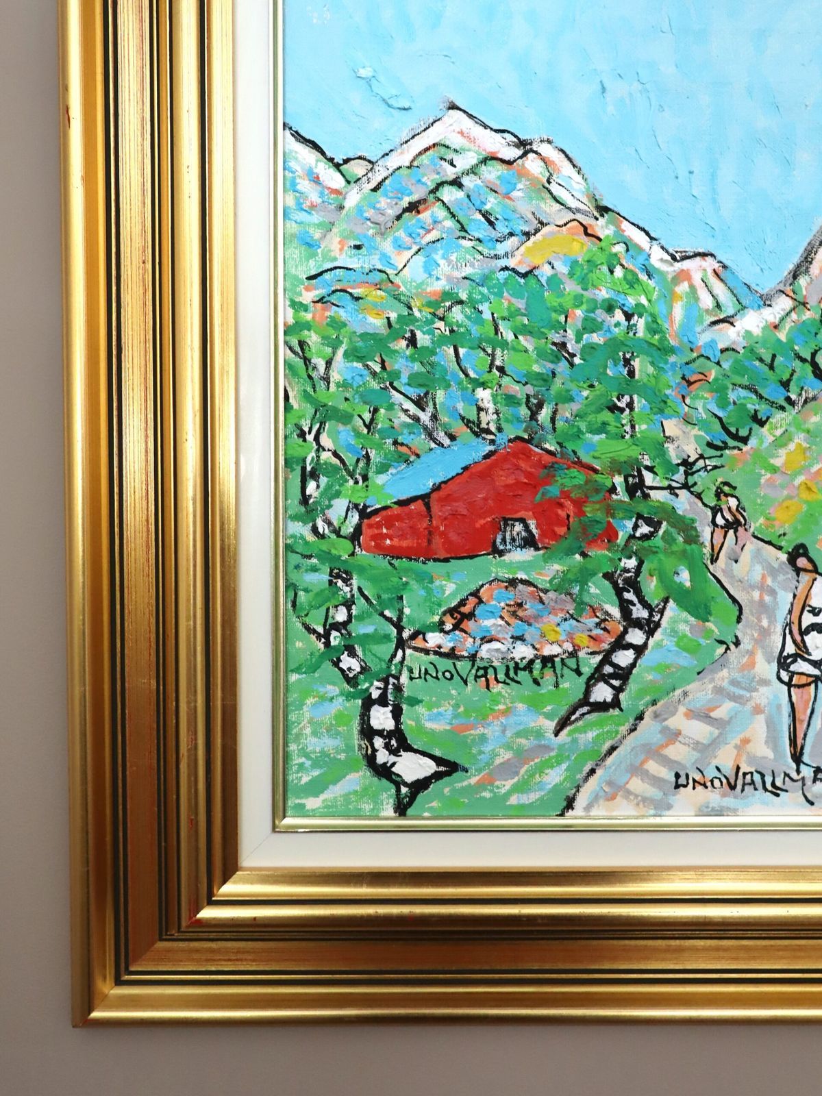 Valley Walk Oil On Canvas., Mid 20th Century photo vintage