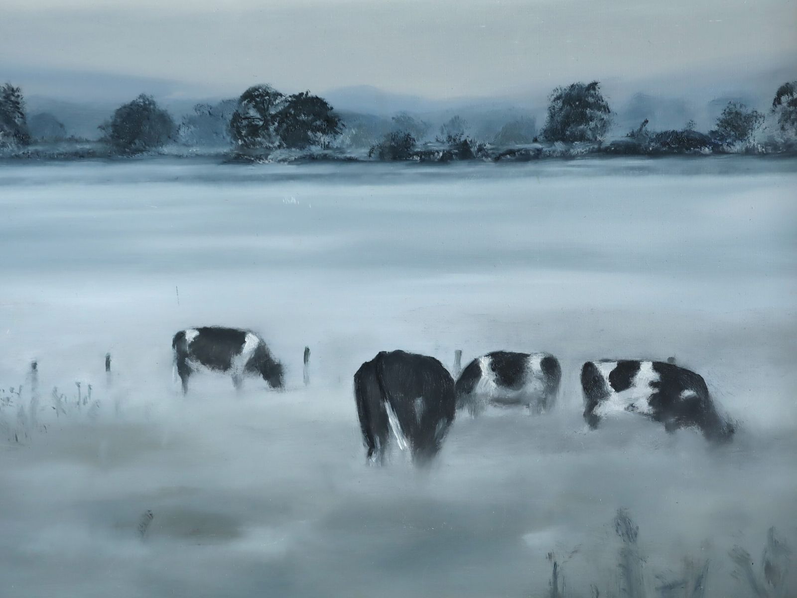 photo furniture Friezen in de Mist, olieverf op paneel.