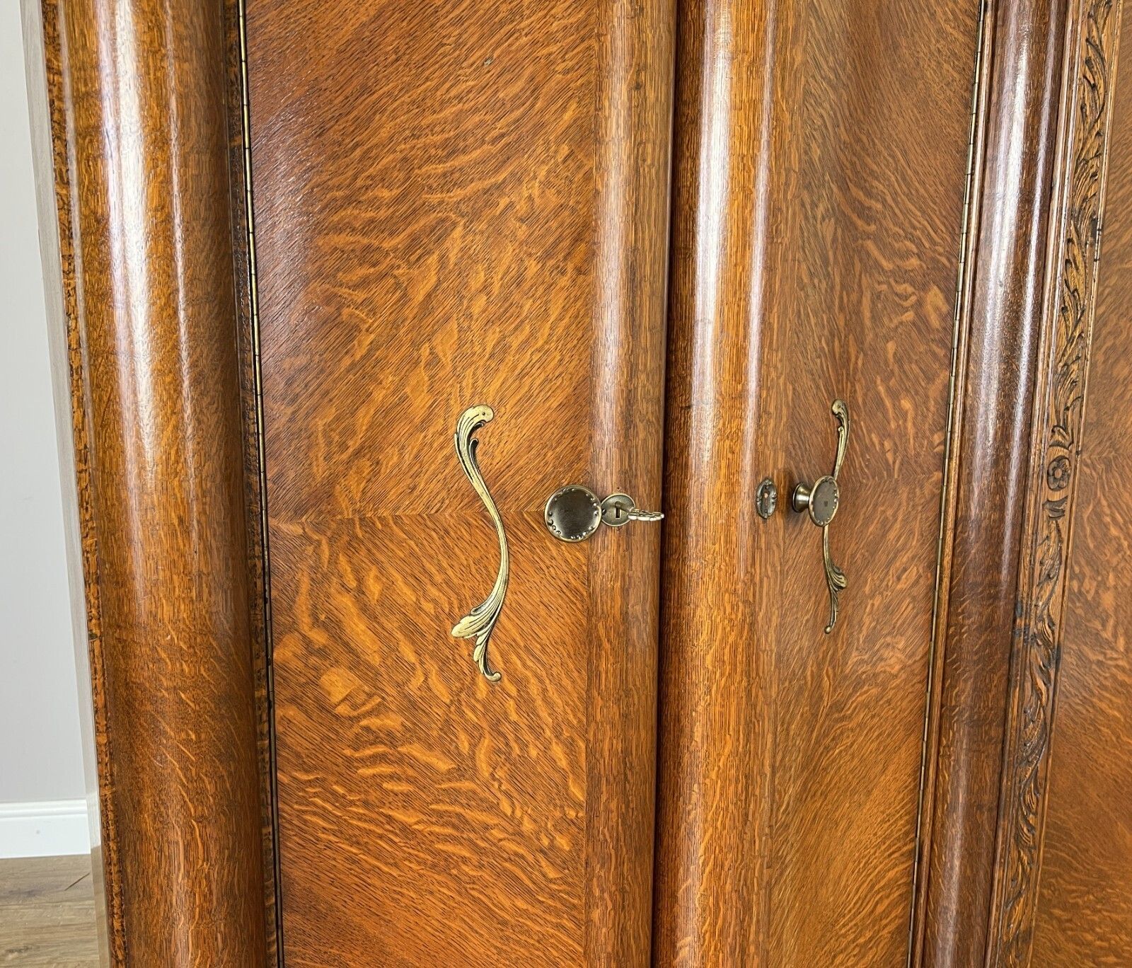 Wardrobe Vintage French Style Four Door Carved Armoire Cabinet Lot 6146 photo vinterior
