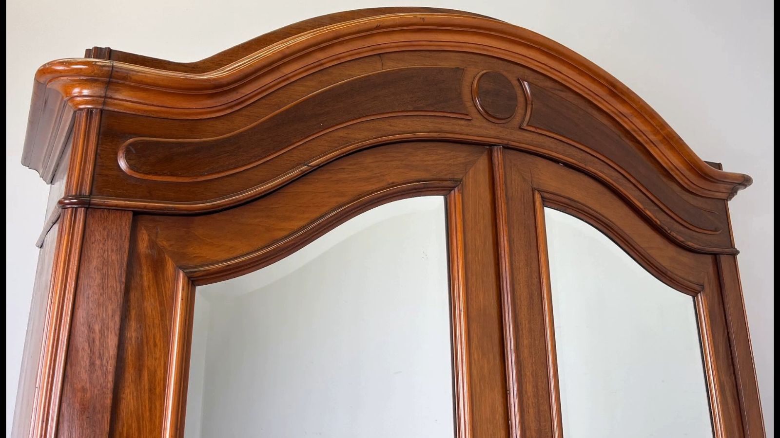 Wardrobe Antique French Two Door Mahogany Mirrored Carved Armoire Lot 6152 photo furniture