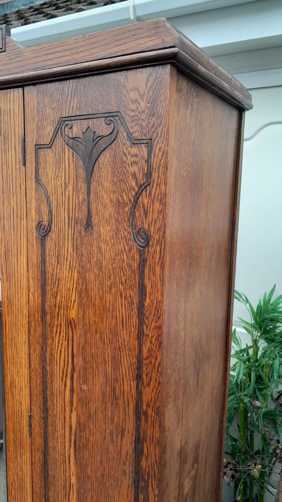 Antique Solid Oak 1940s Freestanding 1 Door Wardrobe With Drawer photo Furniture