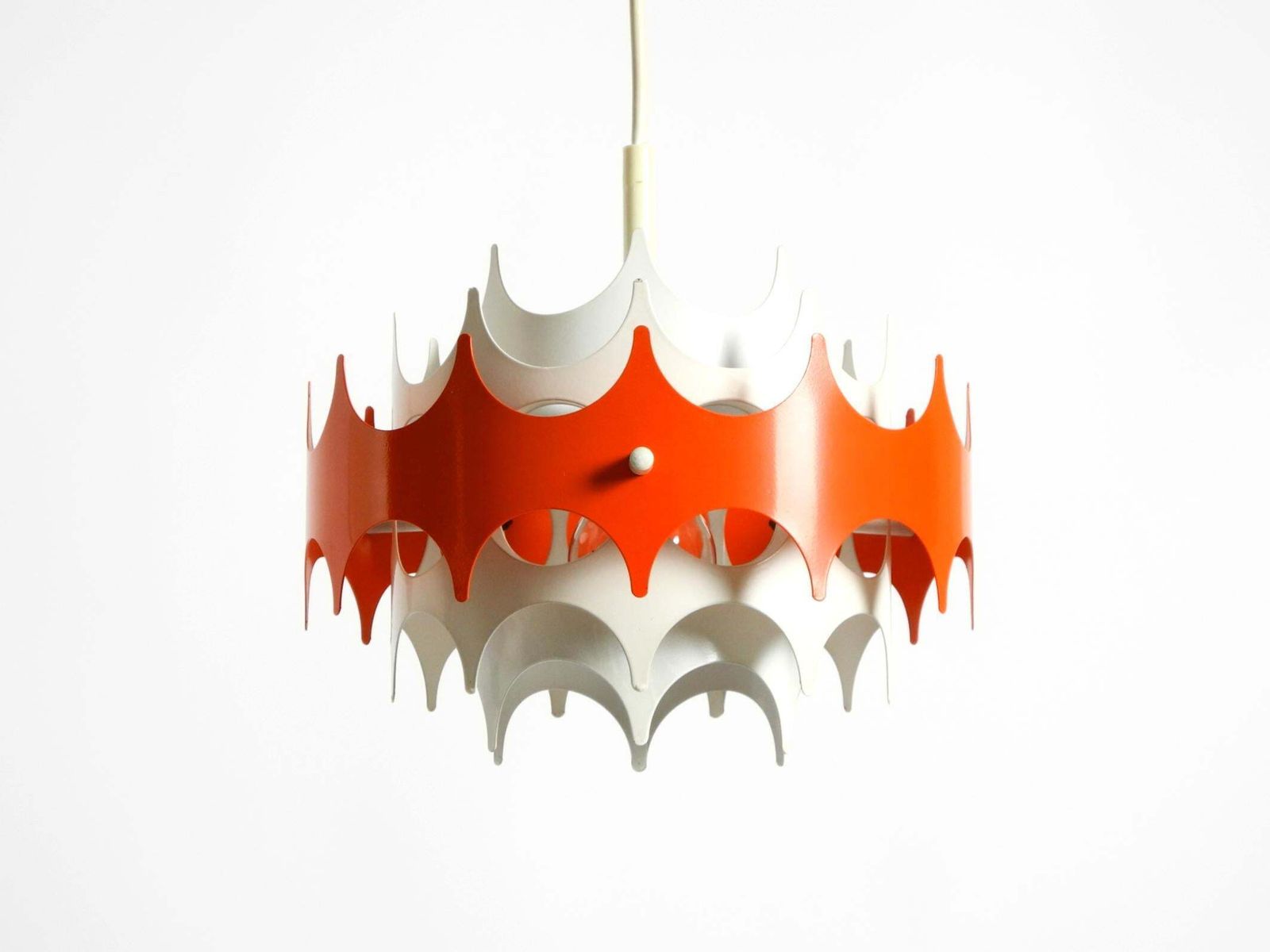 Kleine Space Age metalen hanglamp uit de jaren 1960 van Doria photo furniture