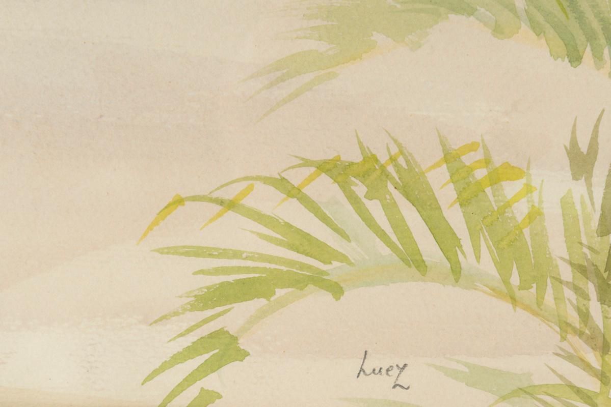 Framed Watercolor On Paper Under Glass By Evelyne Luez. photo 930.0
