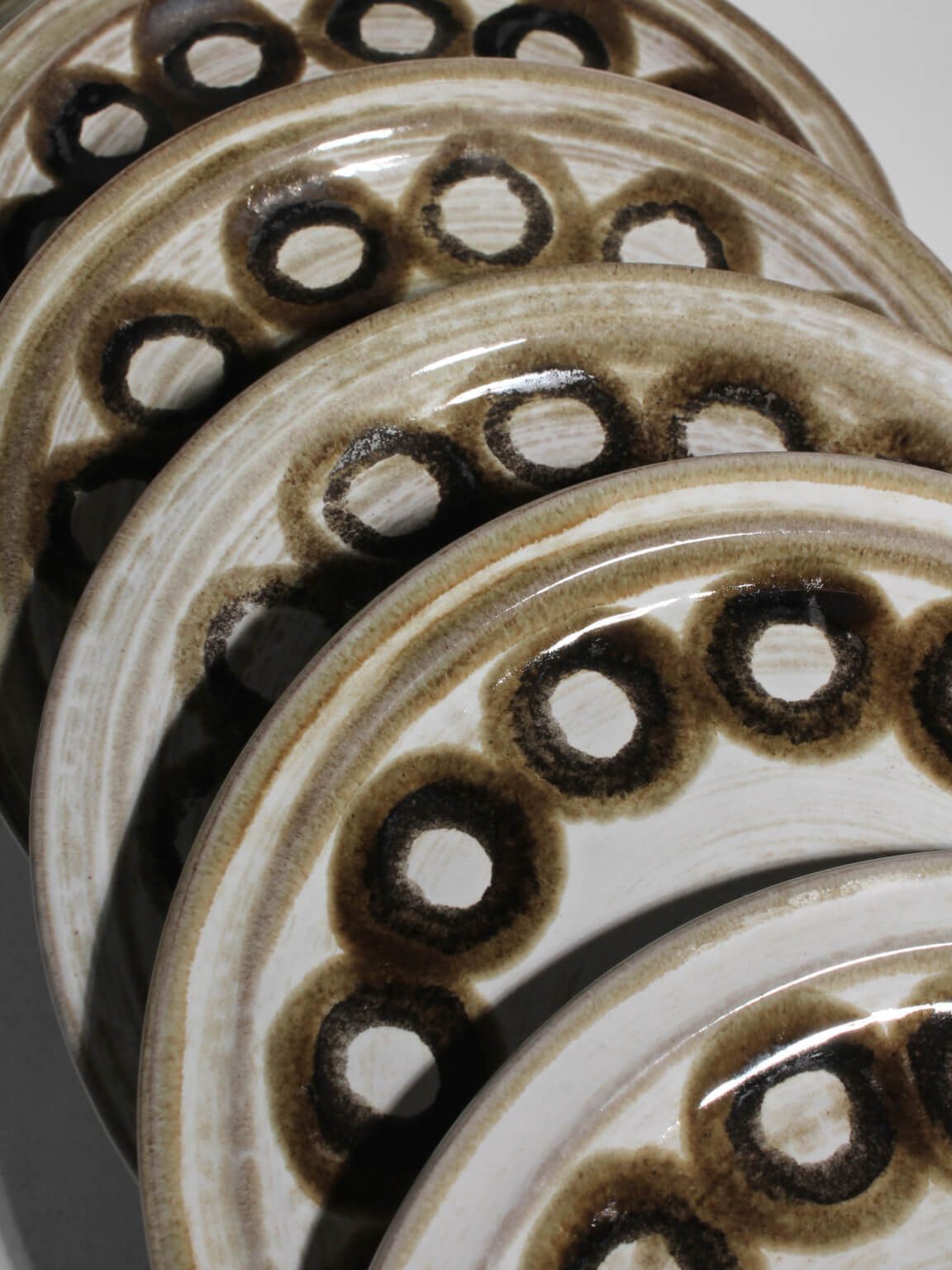 Gerda Heuckeroth Handgeschilderde Keramische Borden, Set van 6, voor Ceramano, jaren 1960, West-Duitsland photo furniture