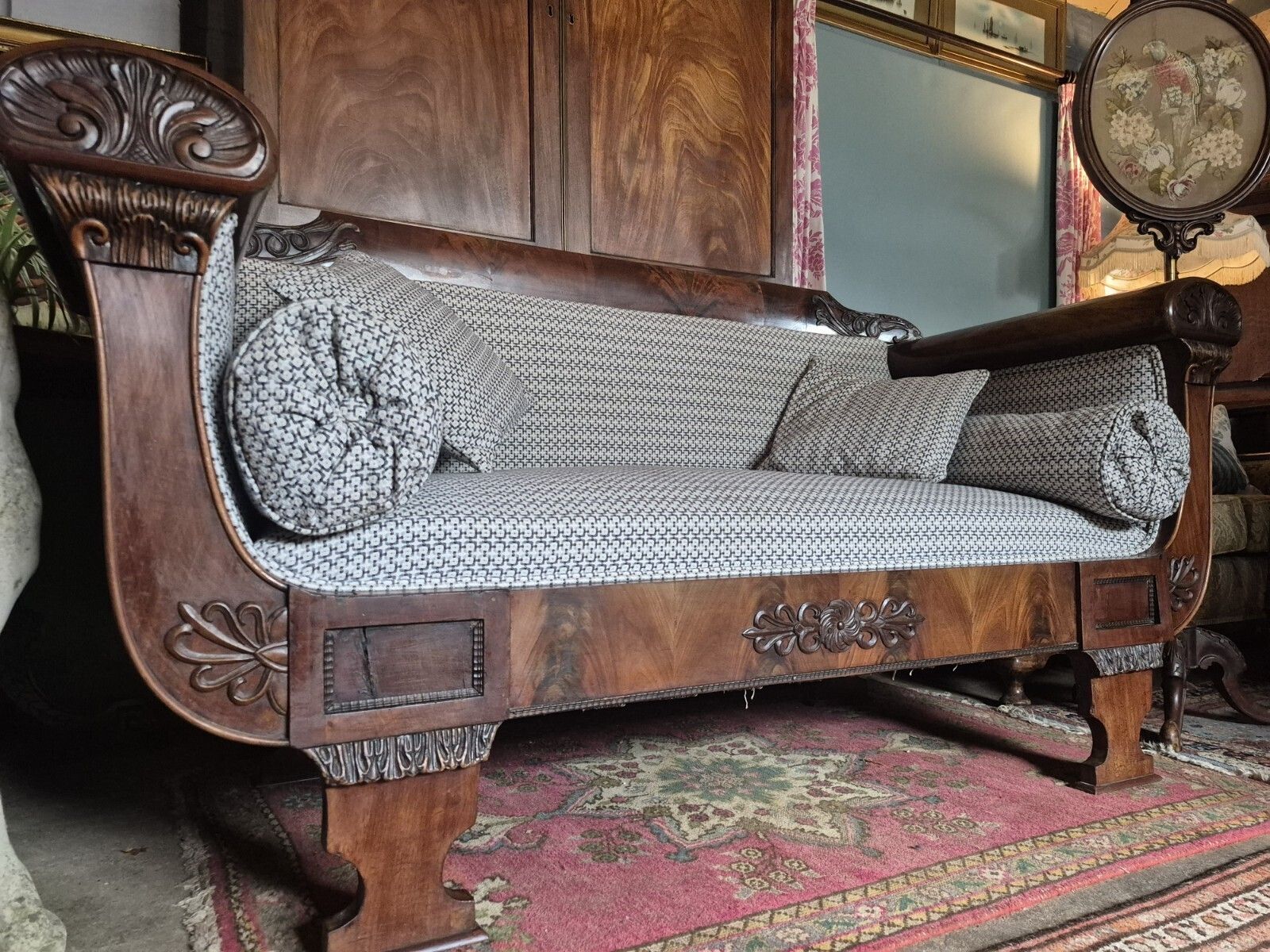 An Outrageously Curvaceous Beidermeir Burr Walnut Two Seater Sofa Circa 1830 photo Furniture