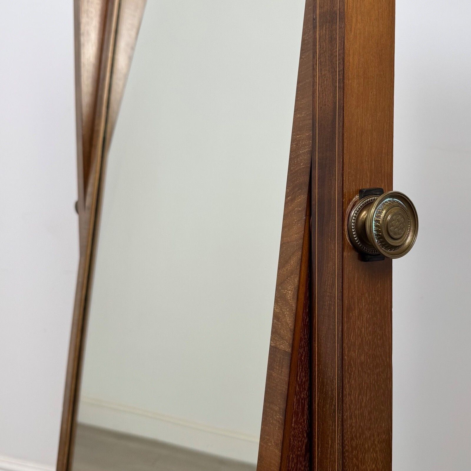 photo vinterior Antique 20th Century Edwardian Cheval Mirror In Mahogany