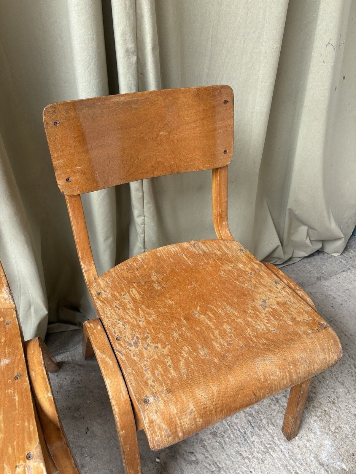 Furniture Vtg Mid Century Esavian Esa James Leonard Set Of 4 Stacking Dining Chairs R1203 photo
