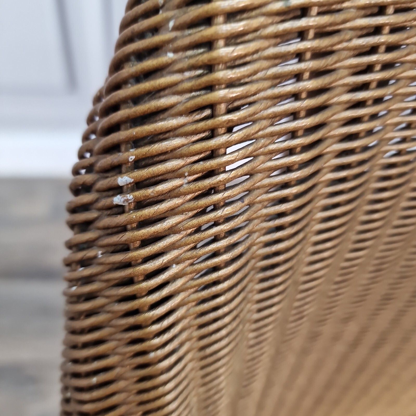 Vintage Low Bedroom Chair   Wicker Tub Occasional Seat   Lloyd Loom Style Retro photo vinterior