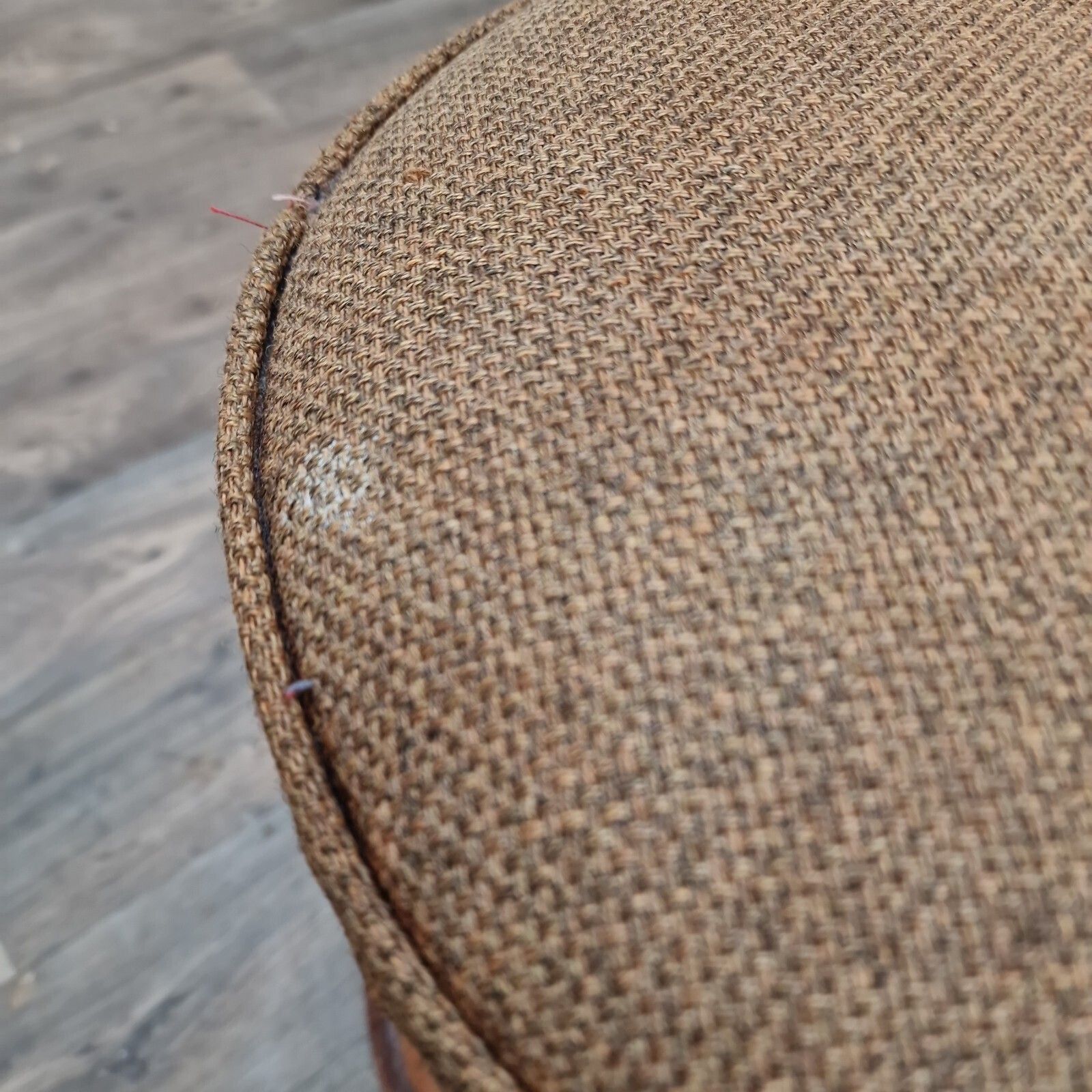 photo furniture Vintage Drum Stool Upholstered Hourglass Side Bohemian Seat   Retro Mid Century