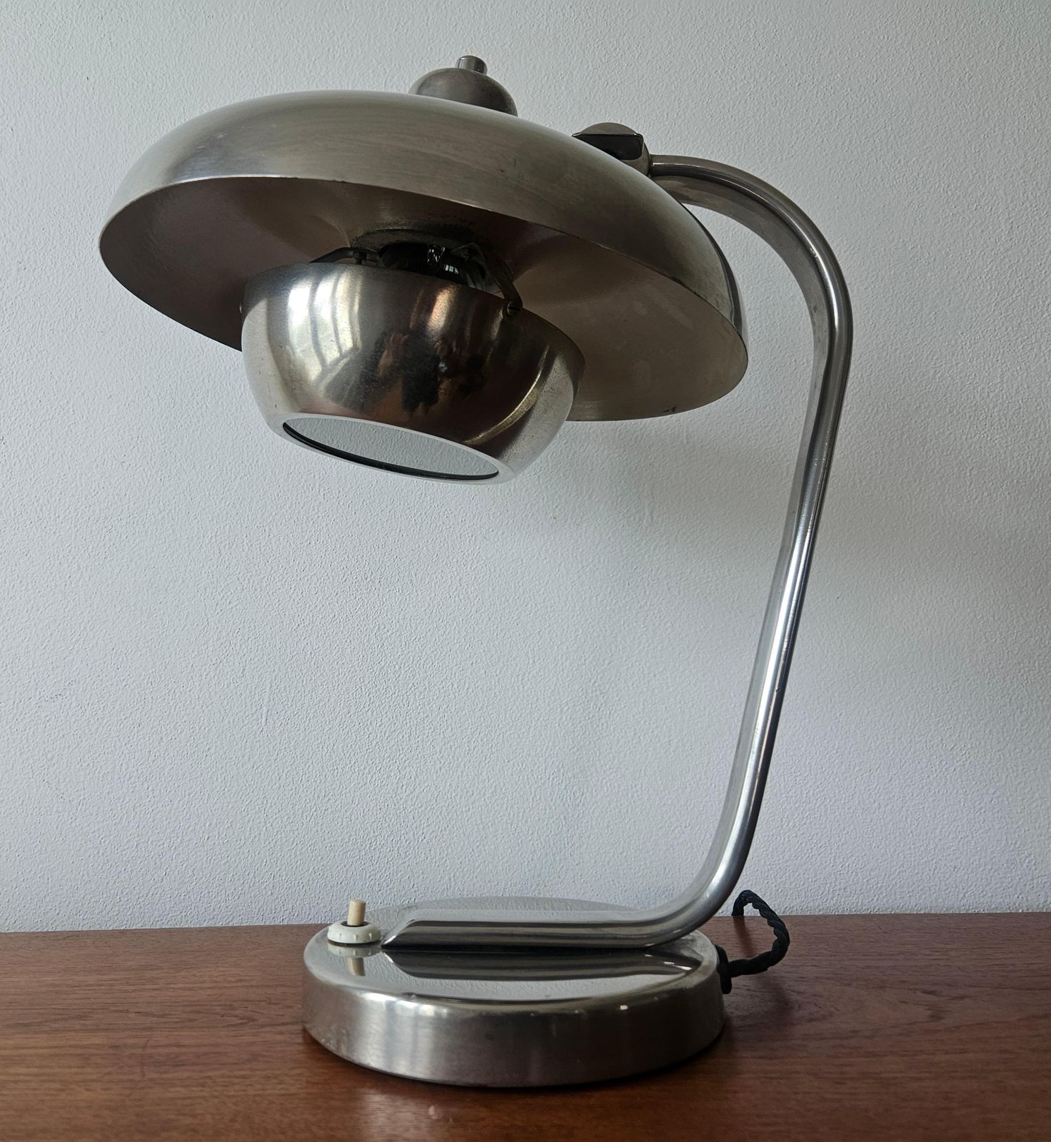 photo for sale Rare Bauhaus Chrome Table Lamp, Franta Anyz, Functionalism, Art Deco, 1930s