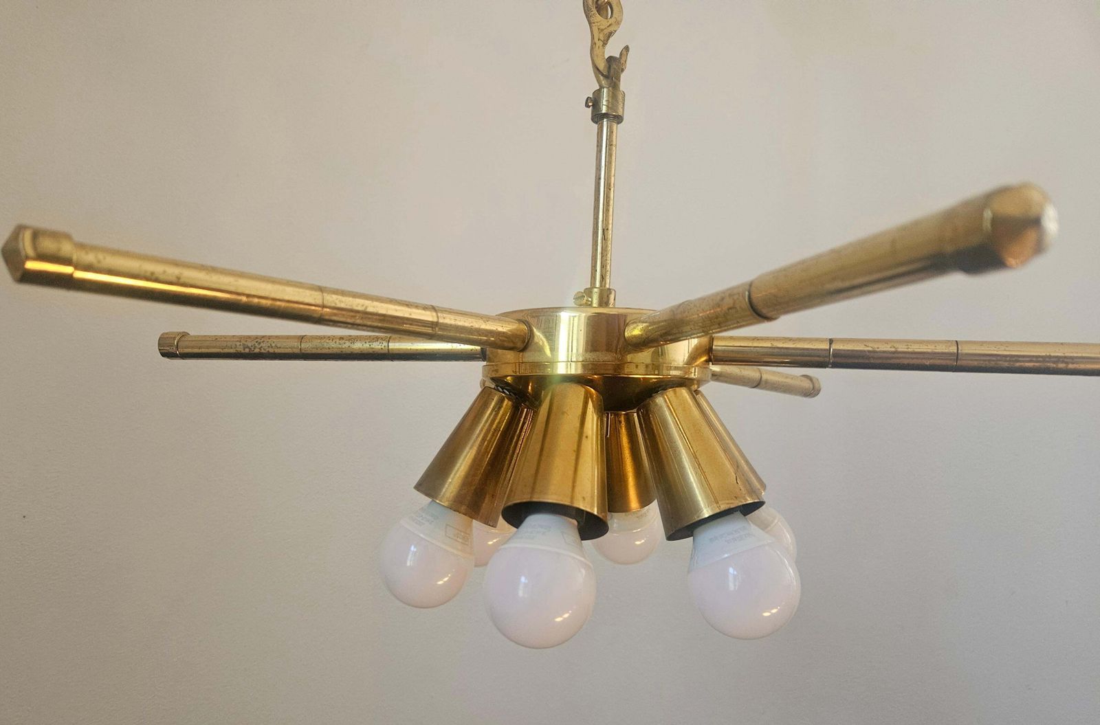 Zeldzame mid-century messing kroonluchter, jaren 1970 photo furniture