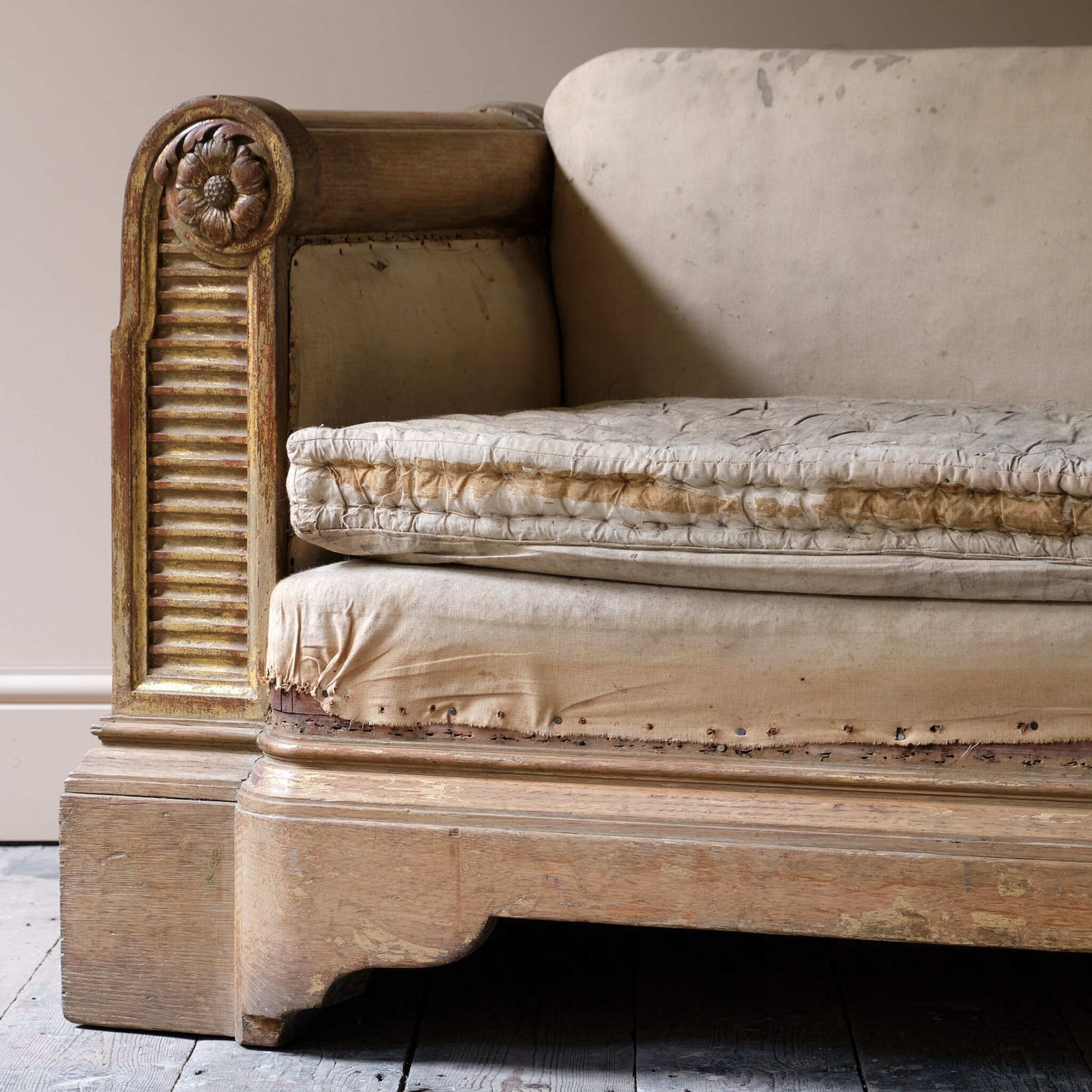 photo vintage Early 20th Century Oak Sofa, 1910s