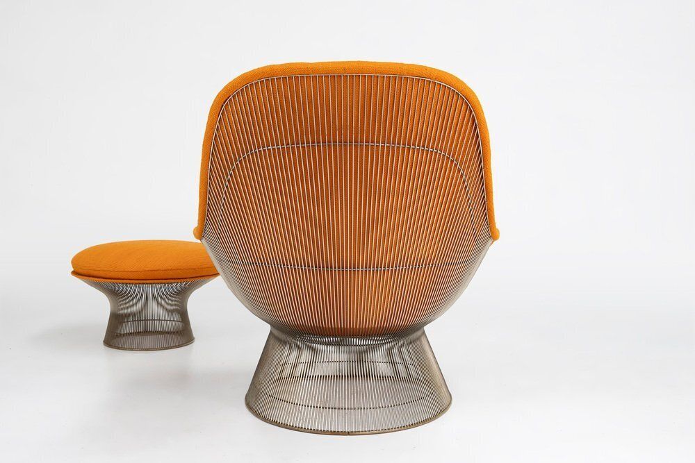 Set Of Model 1705 Easy Chair And Ottoman By Warren Platner For Knoll 1966 photo Furniture