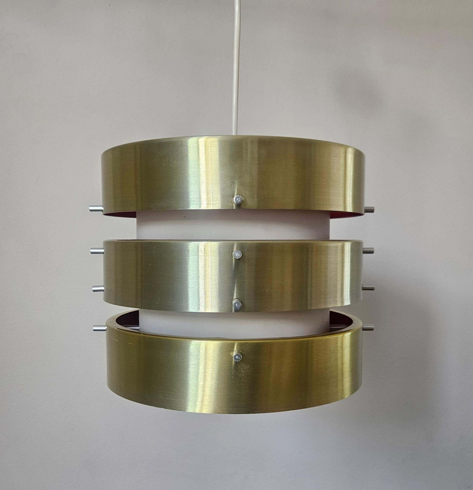 Rare Midcentury Pandant In Style Of Jo Hammerborg, Denmark, 1970s photo Lighting