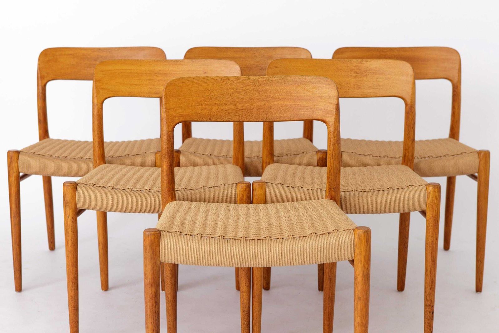 Set Of 6 Niels Otto Møller Model 75 Chairs | 1950s Oak Dining Chairs | Mid Century Danish Design. photo furniture
