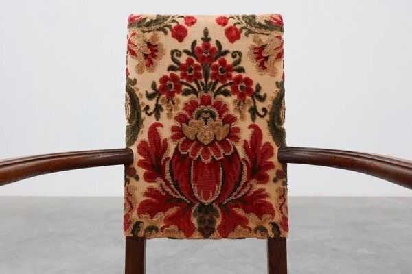Antique Oak Louis XIII Chair With Floral Upholstery, France, 1890 photo buy