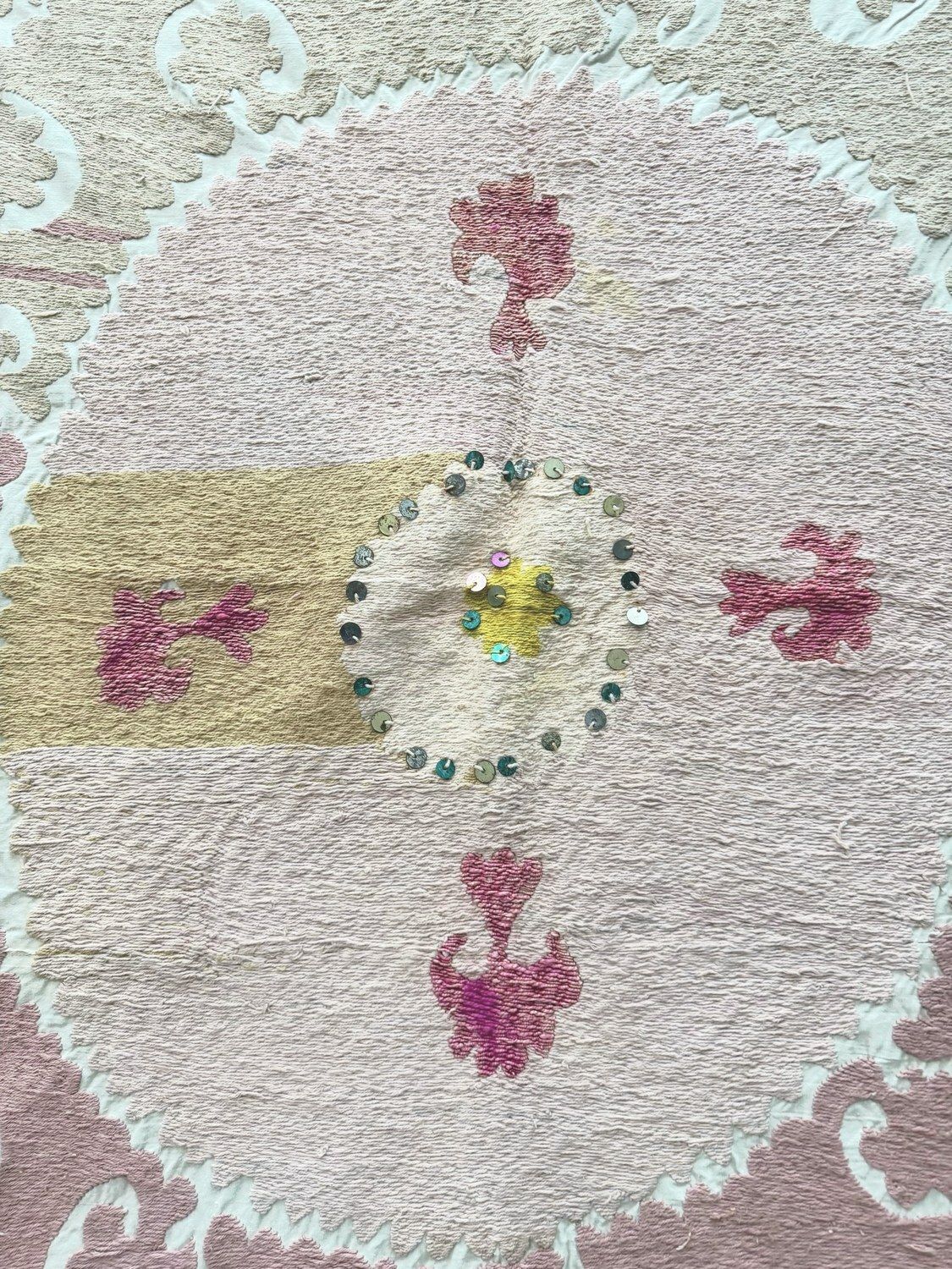 Tribal Tashkent Suzani Embroidery Wall Decor 122 X 131 Cm
