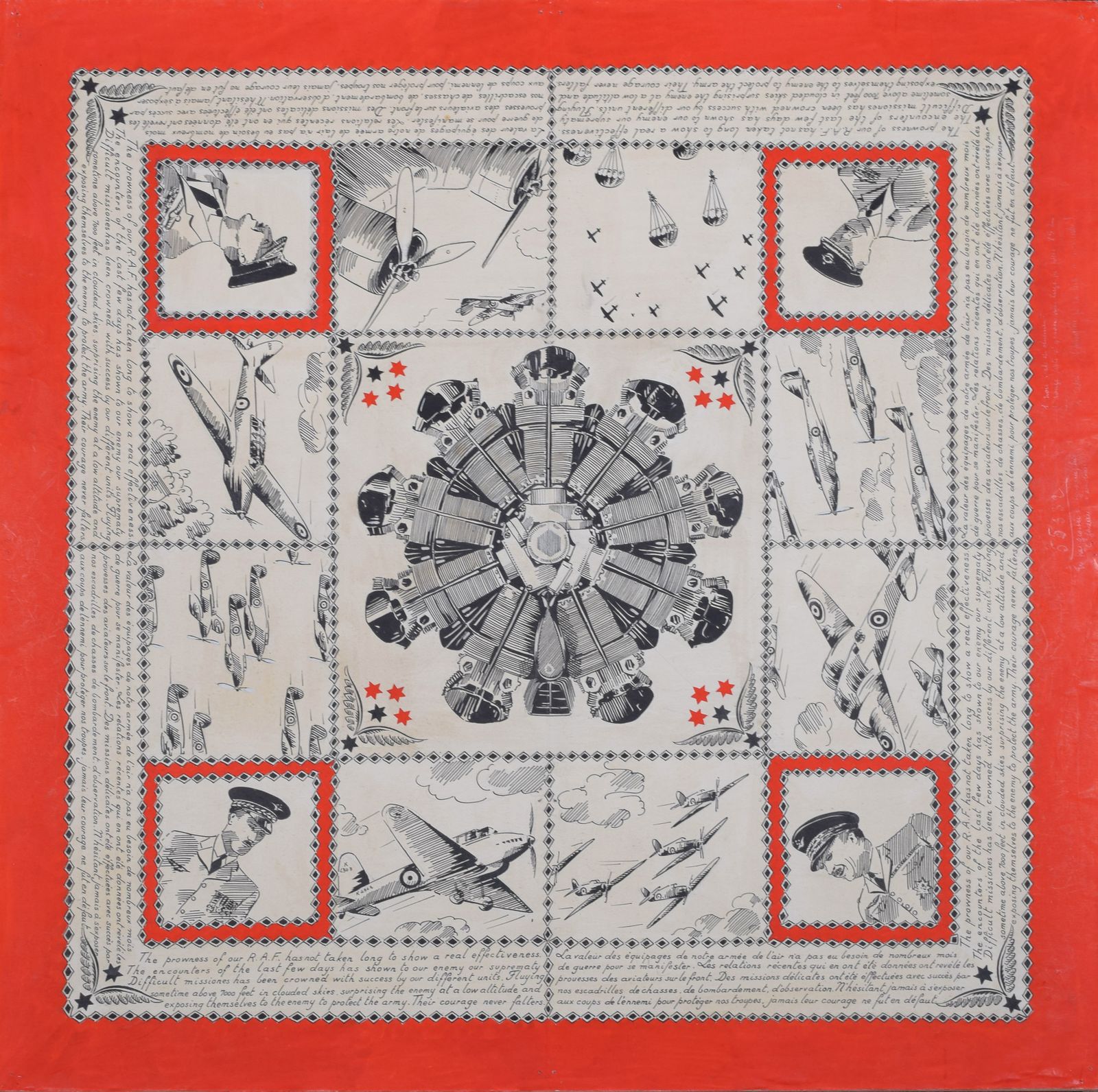 Bianchi Ferrier Design For Scarf For R.A.F. World War 2 Battle Of Britain