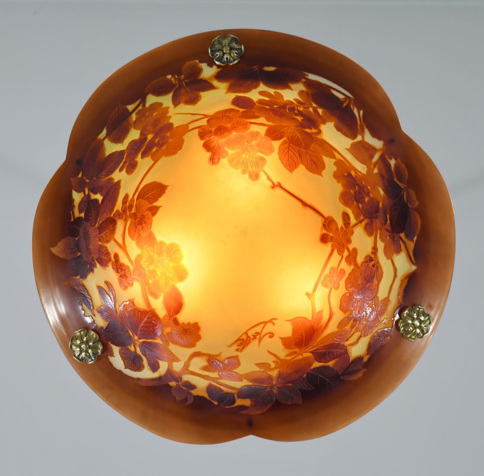 Franse art deco cameo hanglamp van Gallé, jaren 1920, Frankrijk photo buy