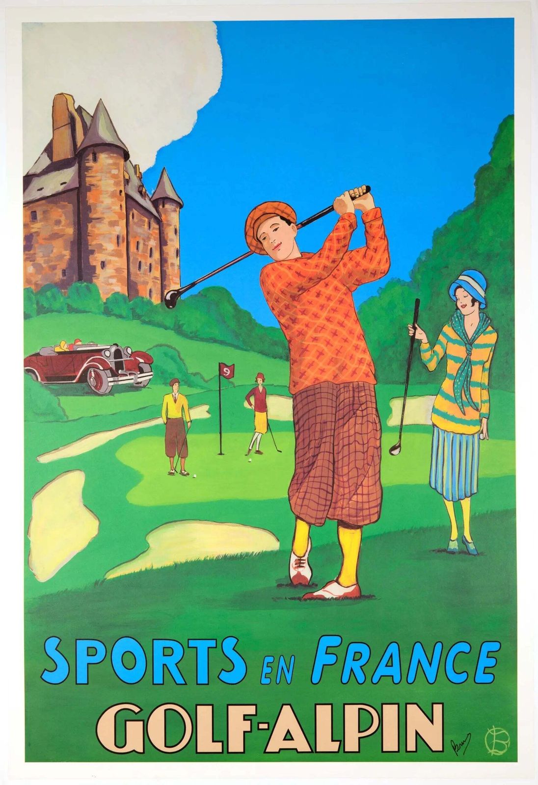 Affiche Golf Alpin signée Bruce Skilbeck, édition limitée