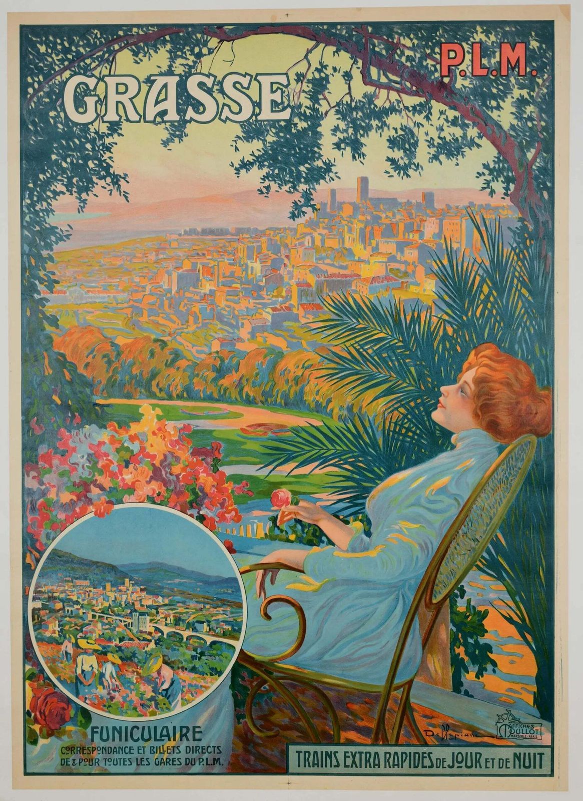 Affiche de voyage française Grasse, David Dellepiane, 1900