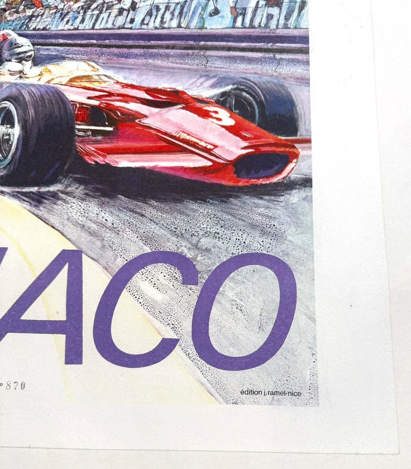 Affiche originale vintage VIP du Grand Prix de Monaco 1971, par Steve Carpenter photo furniture